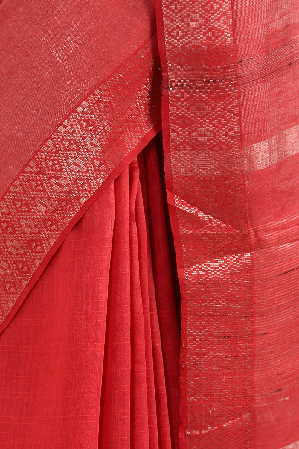 Red Pure Tussar Silk Bhagalpuri Saree image number null
