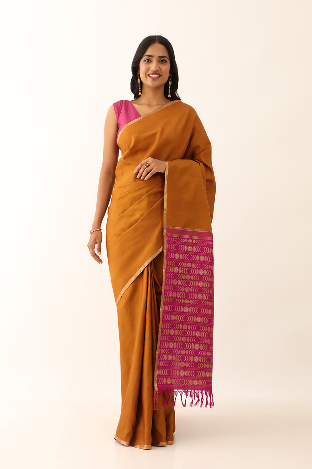 Dark Yellow Pure Silk Woven kanjivaram Saree image number null