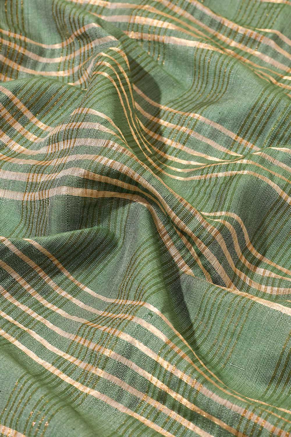 Green Bhagalpur Woven Pure Tussar Silk Saree image number null