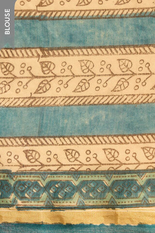 Blue Rajasthan Pure Silk Cotton Printed Sanganeri Saree thumbnail image number null