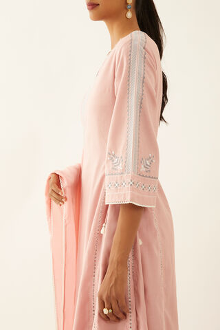 Light Pink Viscose Embroidered Kurta Set thumbnail image number null