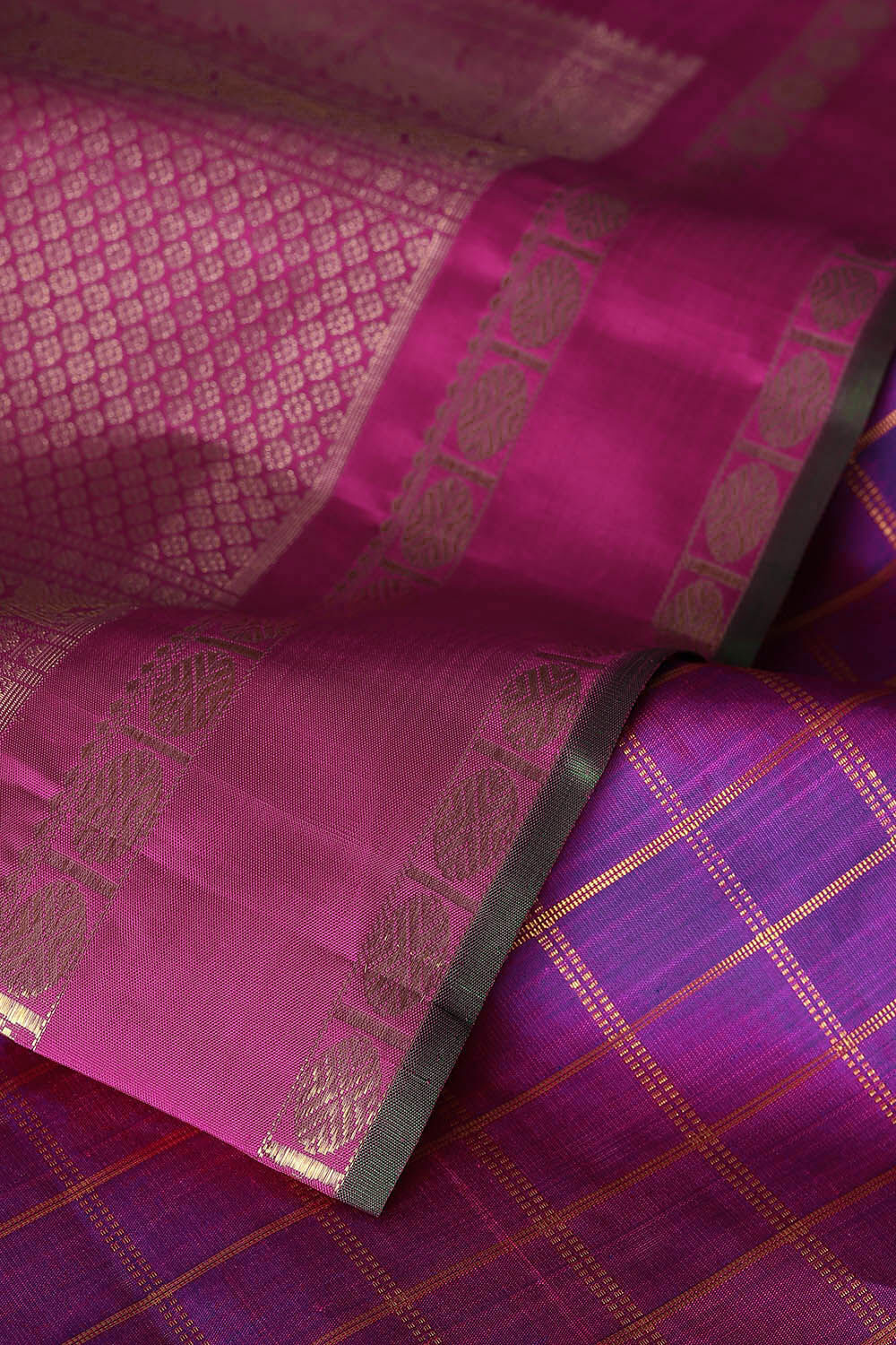 Purple Pure Silk Kanjivaram Saree image number null