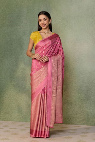 Pink Woven Pure Viscose Saree thumbnail image number null