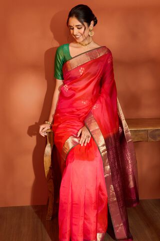 Red Woven Apsara Silk Viscose Saree thumbnail image number null