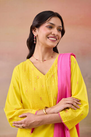 Yellow Woven Pure Cotton Kurta Set thumbnail image number null