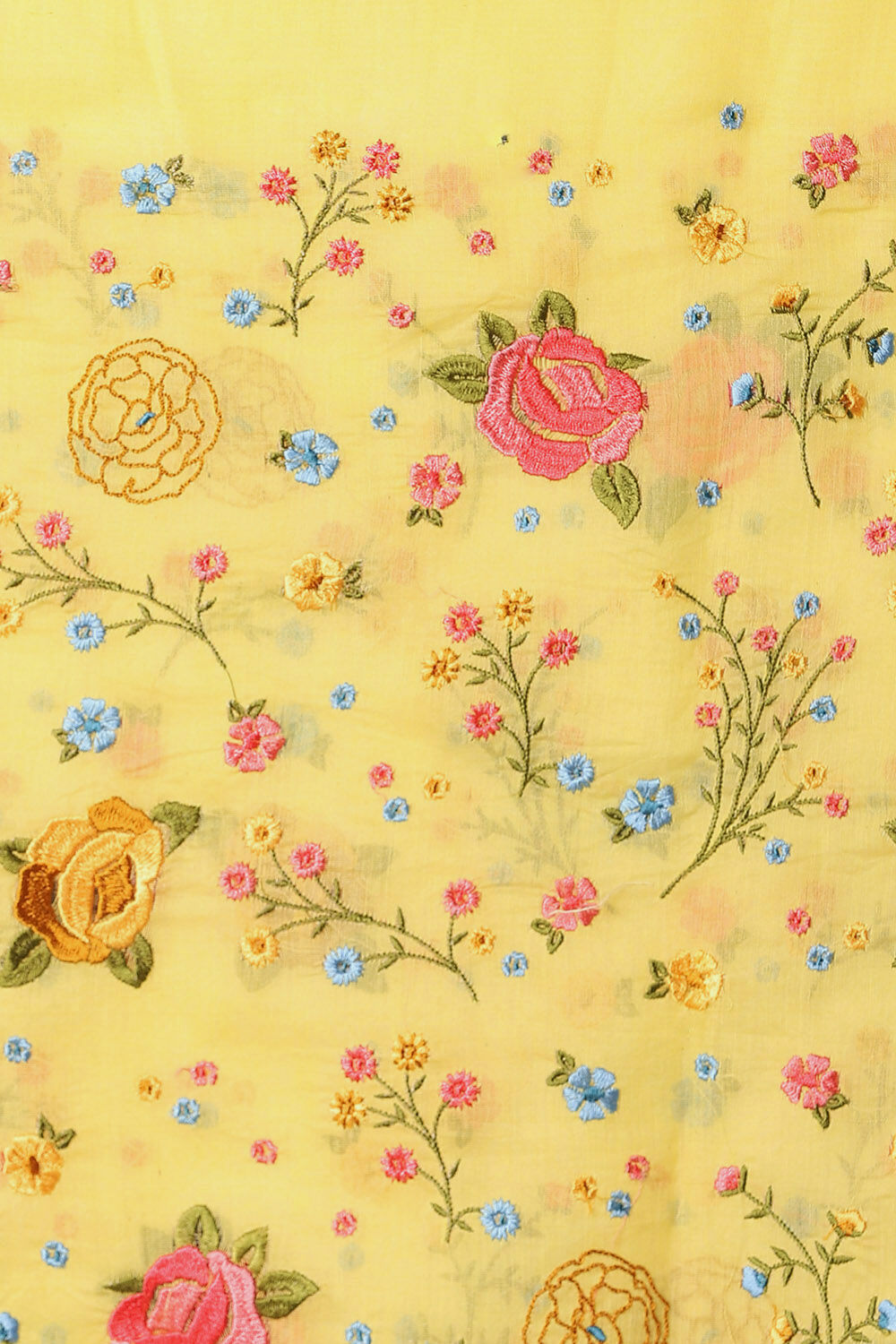 Yellow Pure Silk Cotton Embroidered Saree image number null