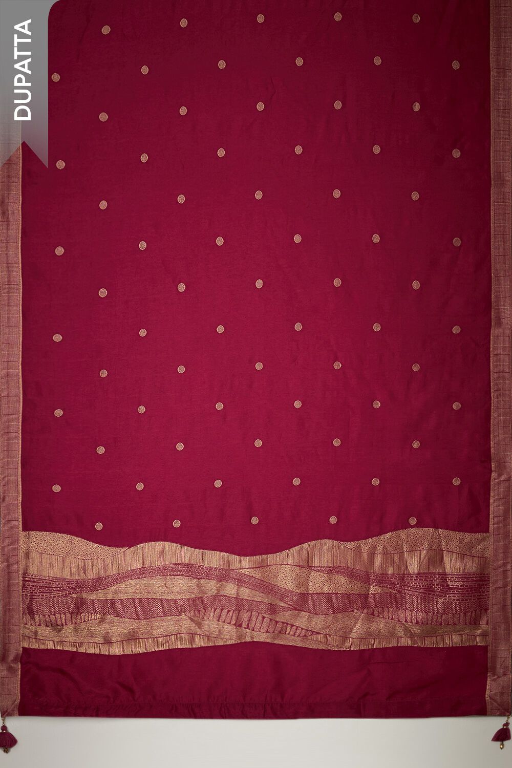 Dark Pink Brocade Viscose Unstitched Suit Set image number null