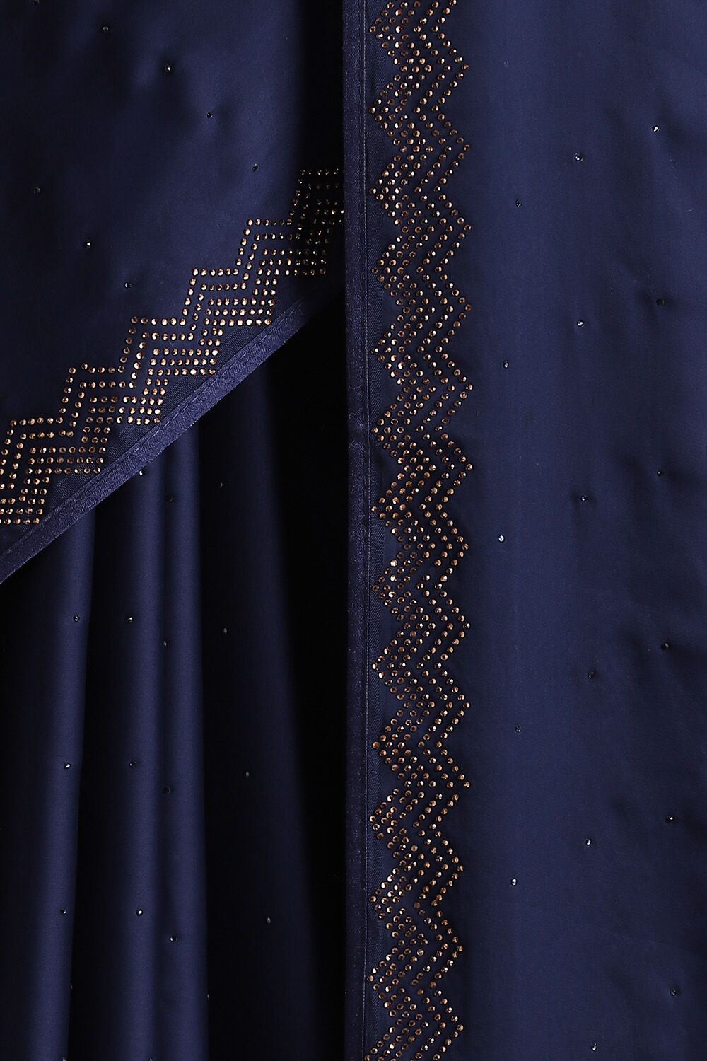 Dark Pure Blue Embroidered Saree image number null