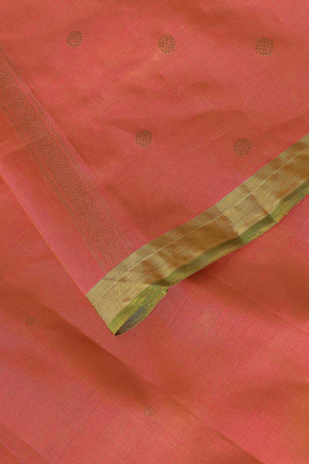 Dark Orange Pure Silk Kanjivaram Saree image number null