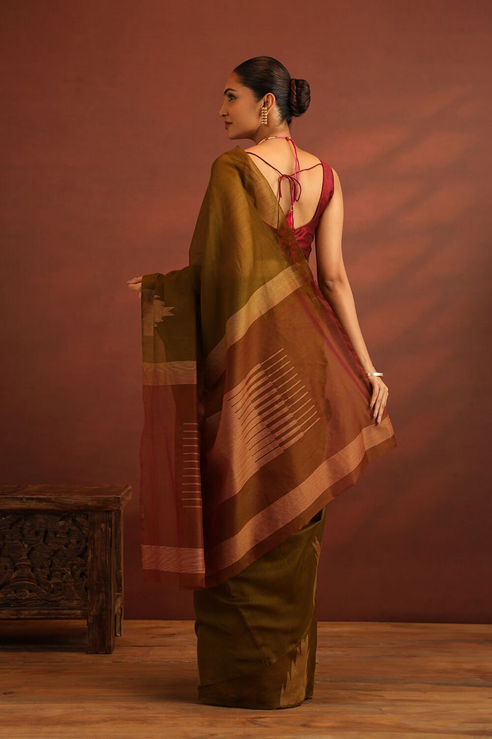 Dark Green South Pure Silk Cotton Woven Saree image number null