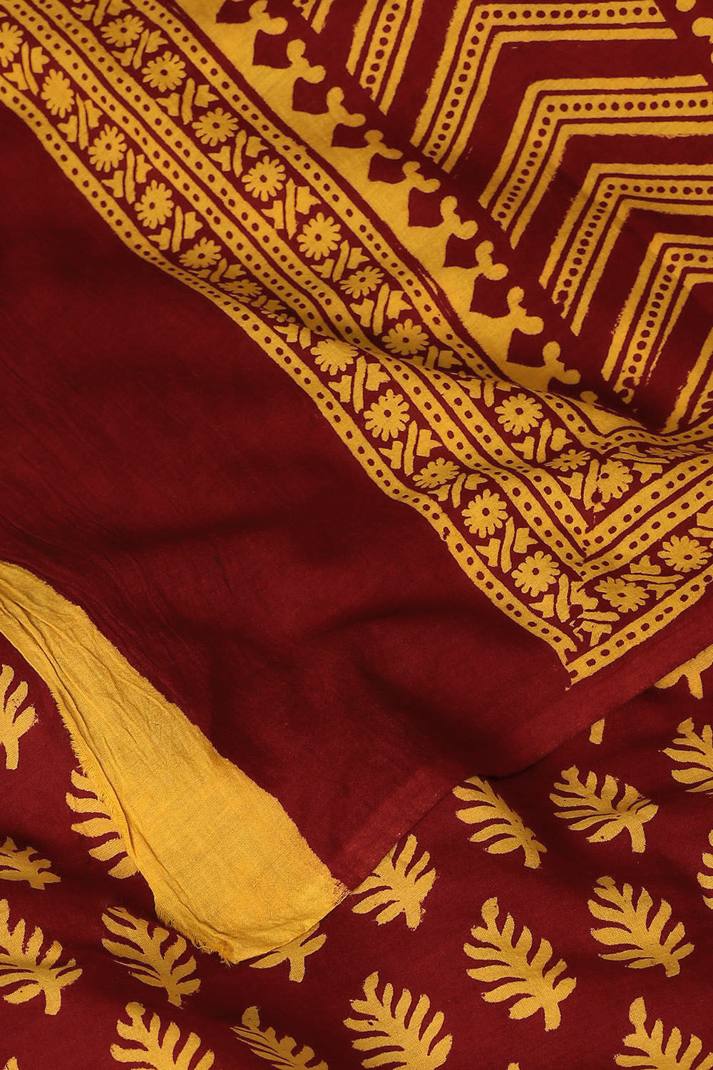 Red Pure Cotton Bagh Printed Saree image number null