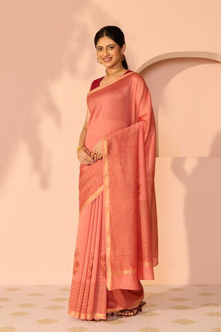 Pink Rajasthan Pure Silk Cotton Printed Sanganeri Saree thumbnail image number null