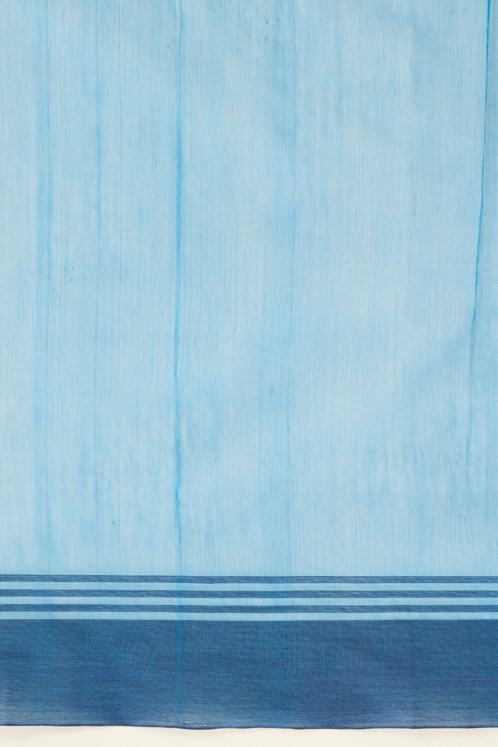 Blue Pure Silk Cotton Woven Chanderi Saree image number null