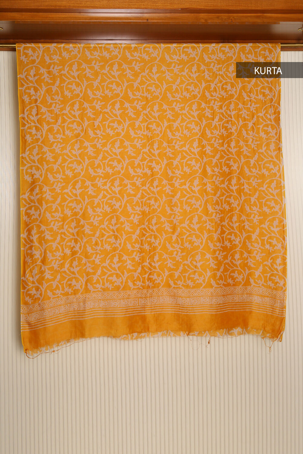 Yellow Pure Silk Cotton Suit Set image number null
