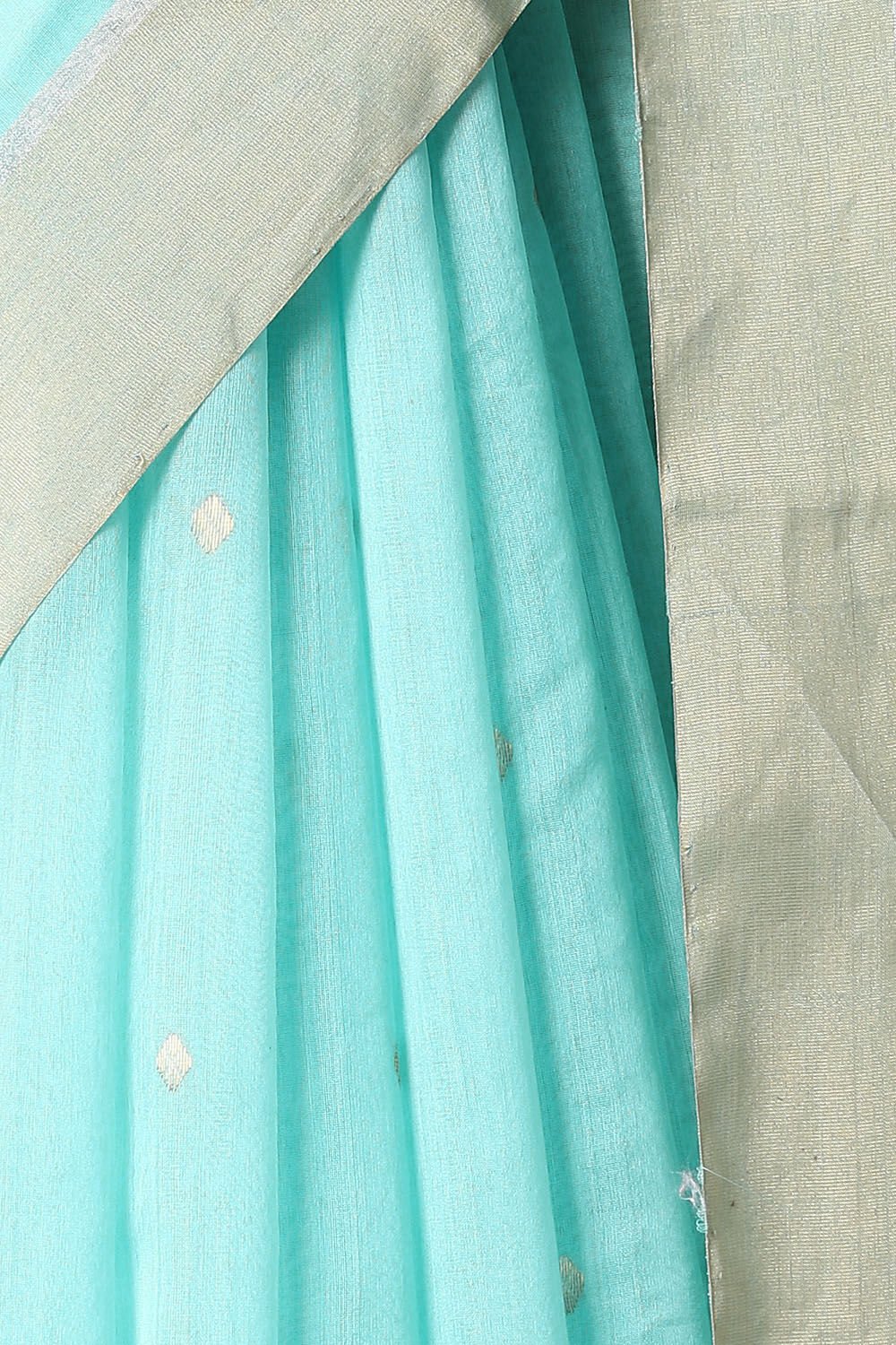 Light Blue Pure Silk Cotton Chanderi Saree image number null