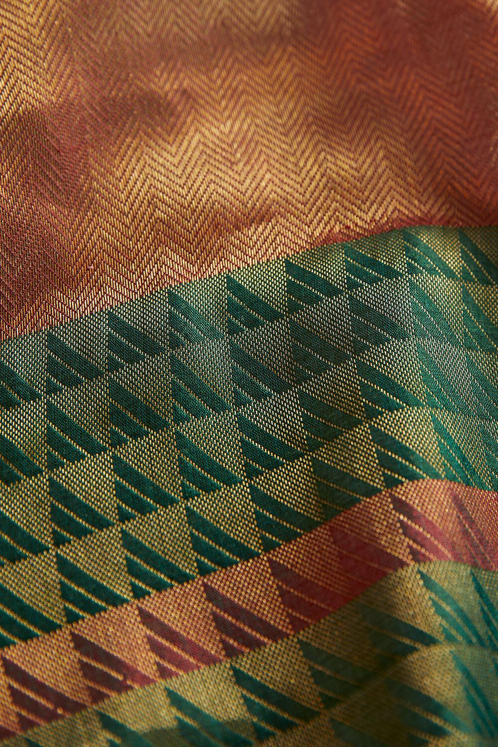 Green Brocade Silk Maheshwari Saree image number null