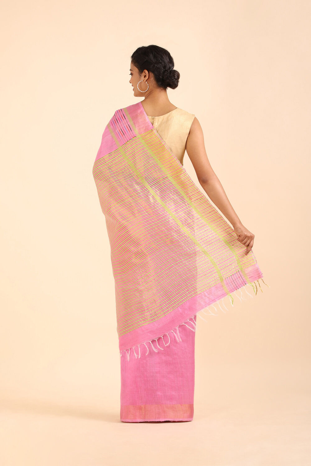 Light Pink Pure Khadi Silk Bhagalpuri Saree image number null