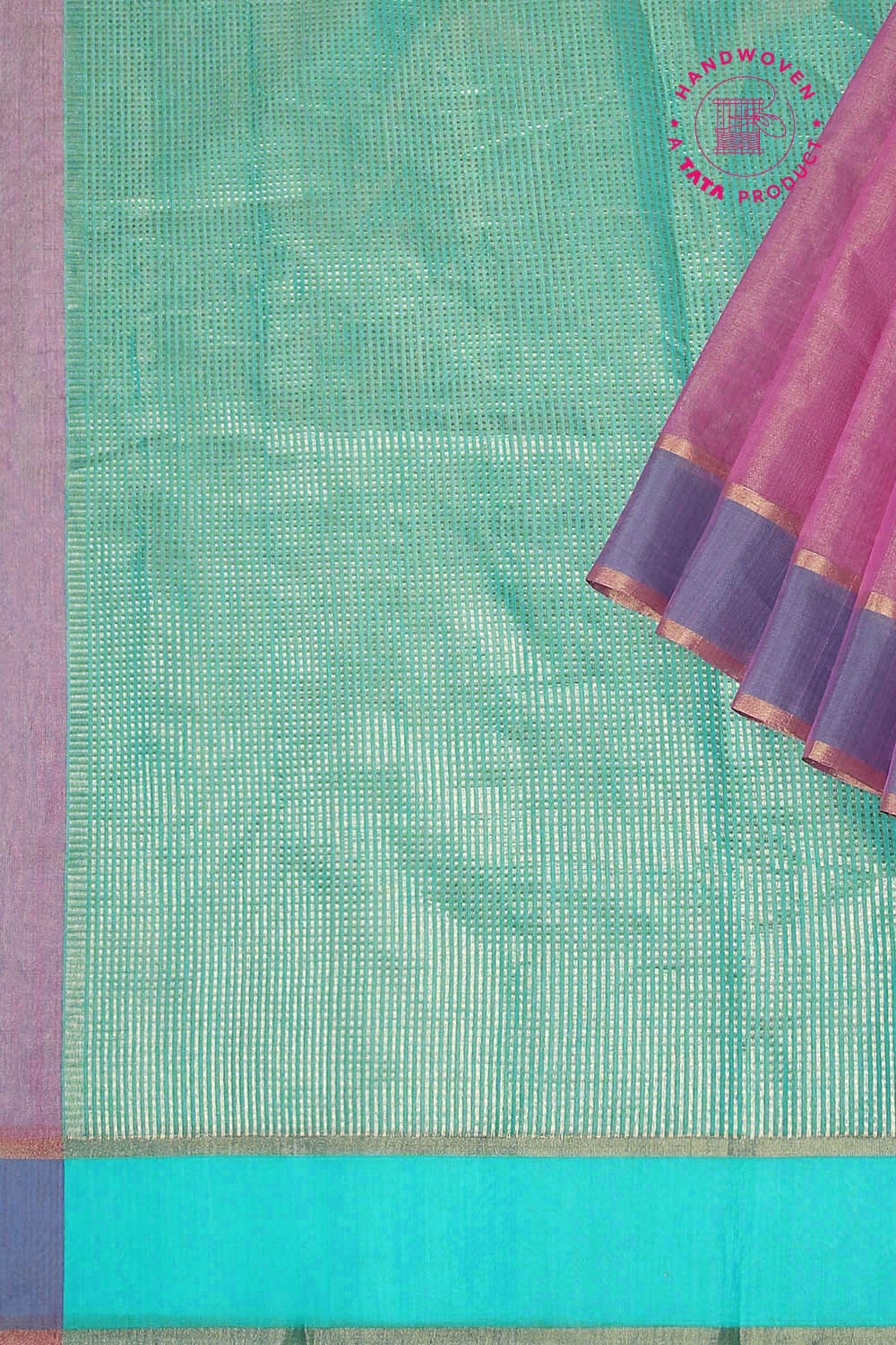 Light Pink Pure Cotton Tissue Chanderi Saree image number null