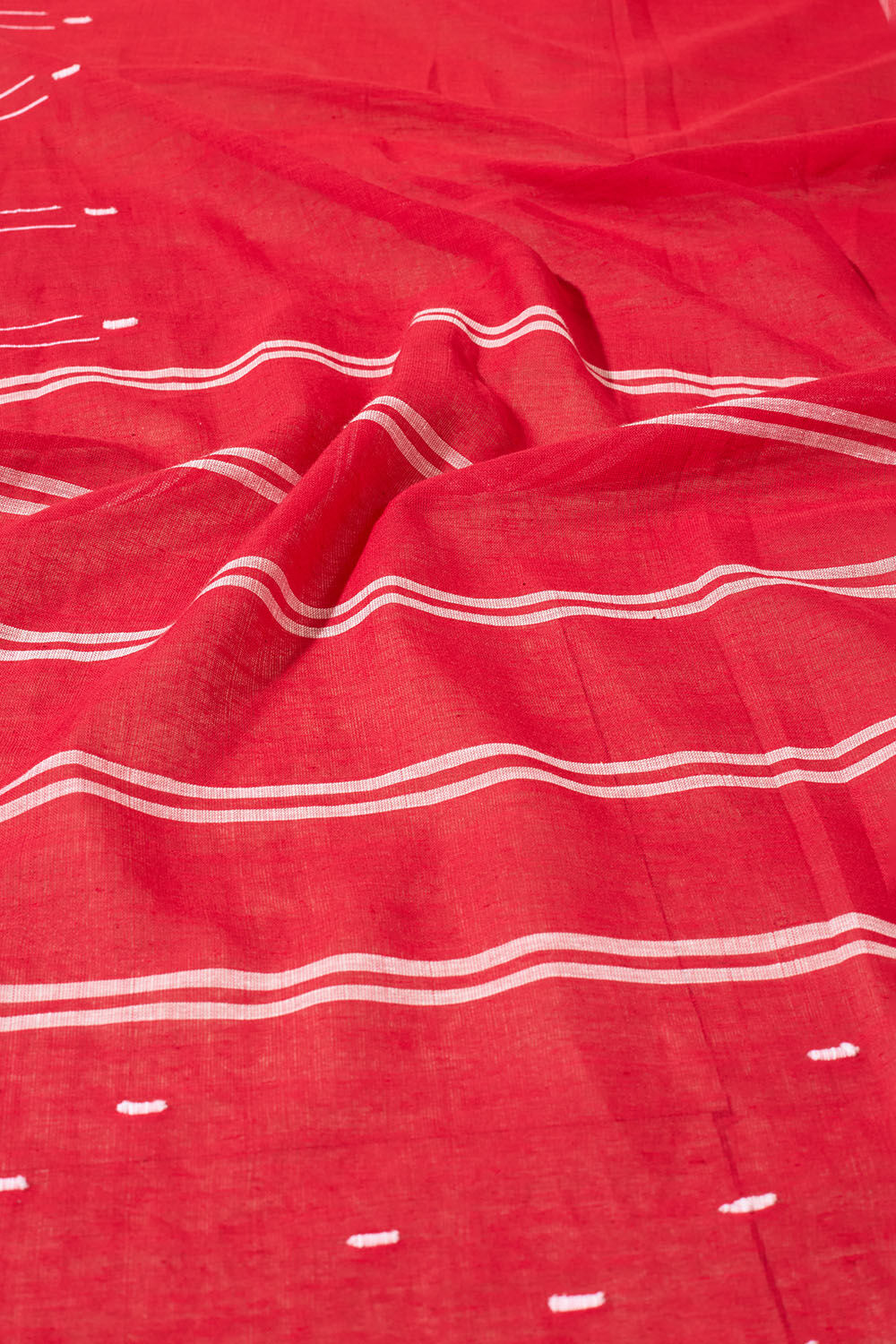 Red Bengal Pure Cotton Jamdani Saree image number null
