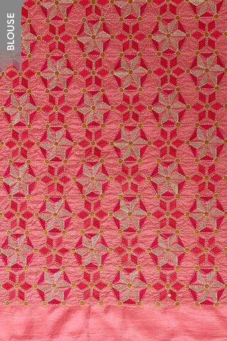 Pink Woven Viscose Tissue Saree thumbnail image number null