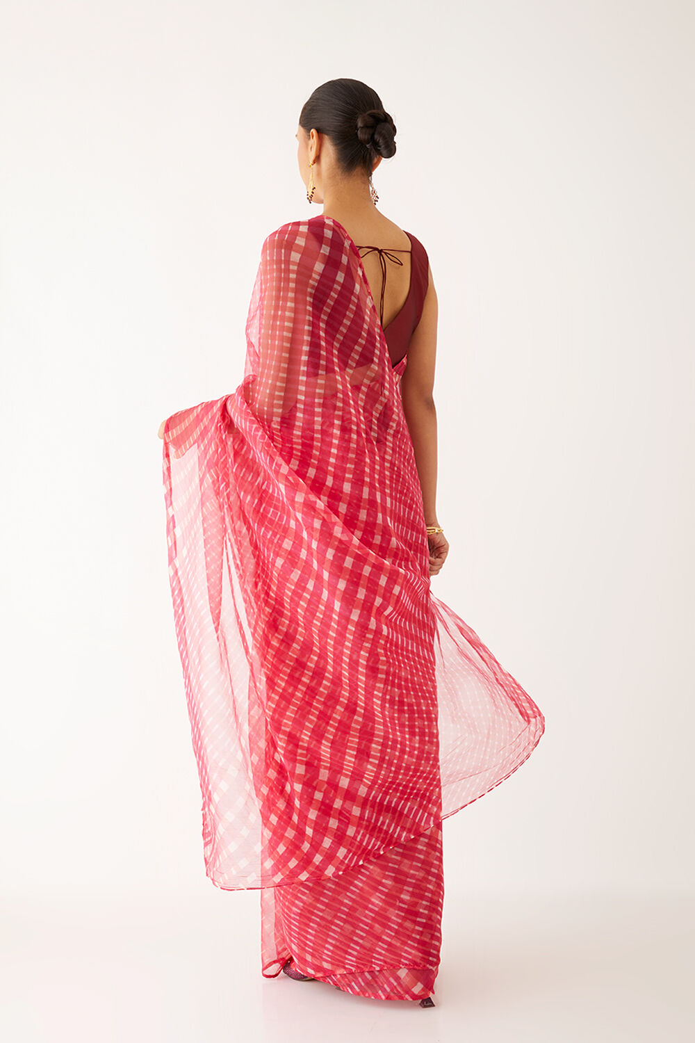 Pink Pure Georgette Leheriya Saree image number null