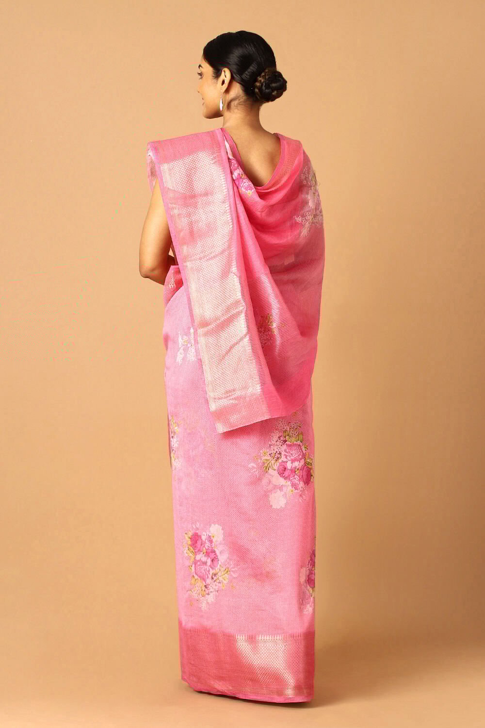 Light Pink Pure Silk Cotton Digital Printed Saree image number null