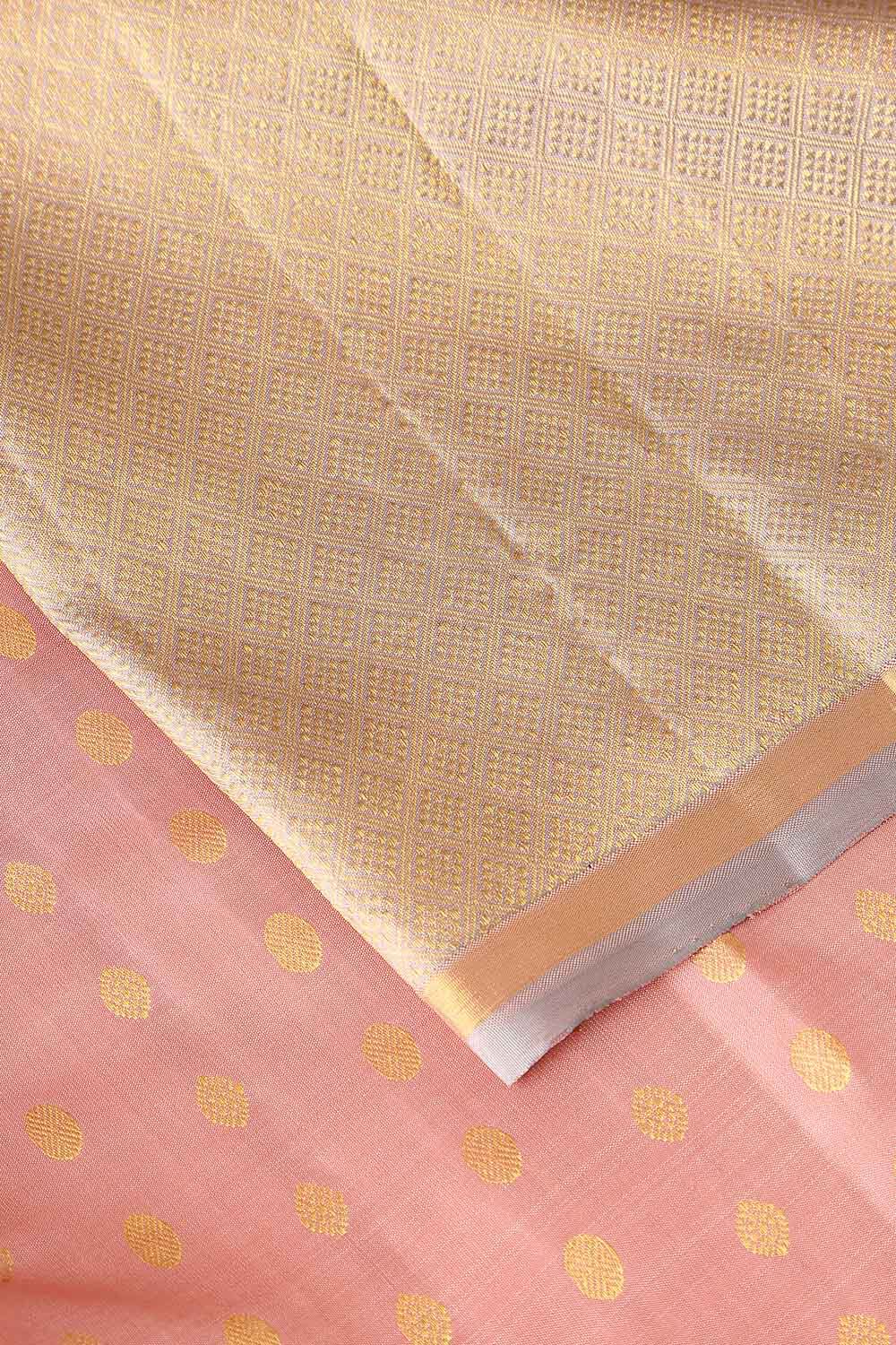 Light Orange Pure Silk Kanjivaram Saree image number null