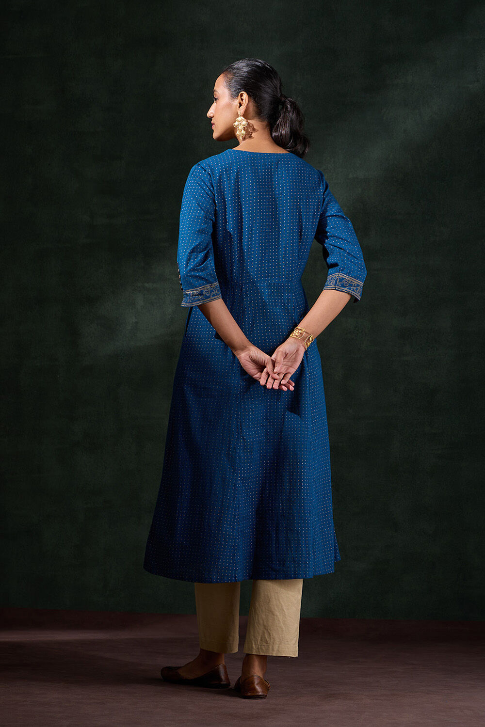 Blue Pure Cotton Printed Kurta image number null