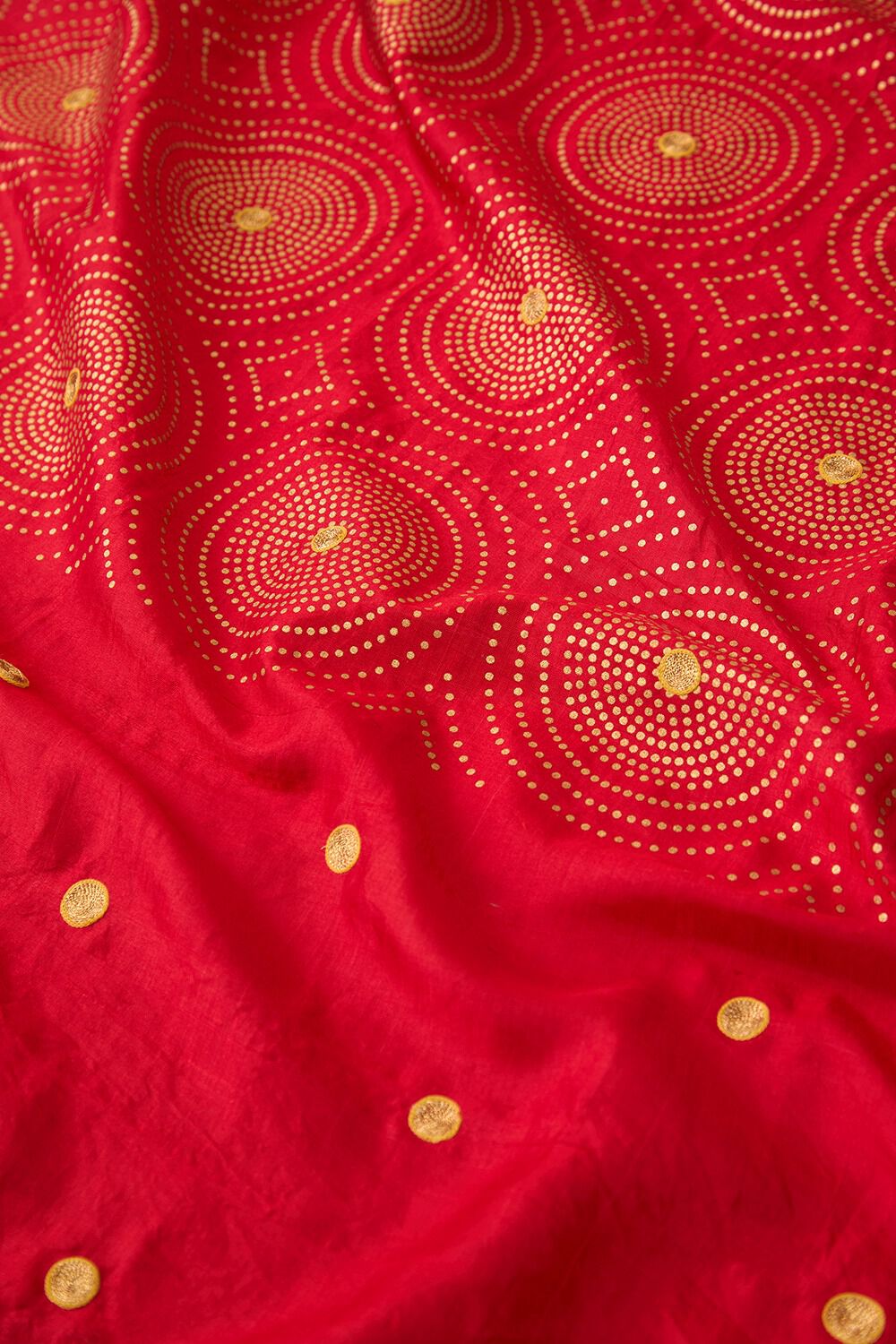 Red Murshidabad Block Printed Pure Silk Saree image number null