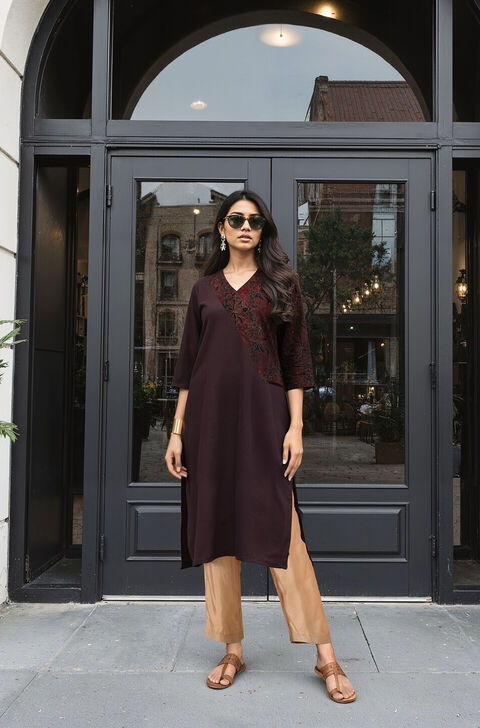 Black Pure Cotton Ajrakh Kurta