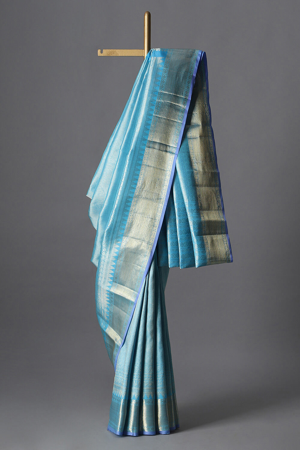 Light Blue Pure Silk Kanjivaram Saree image number null