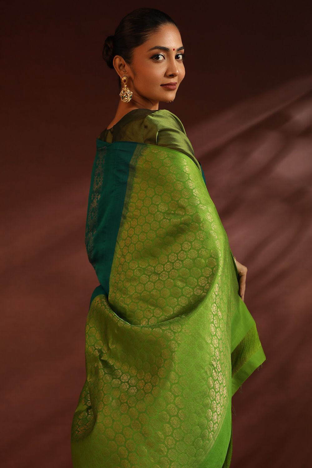 Teal South Pure Silk Woven Saree image number null
