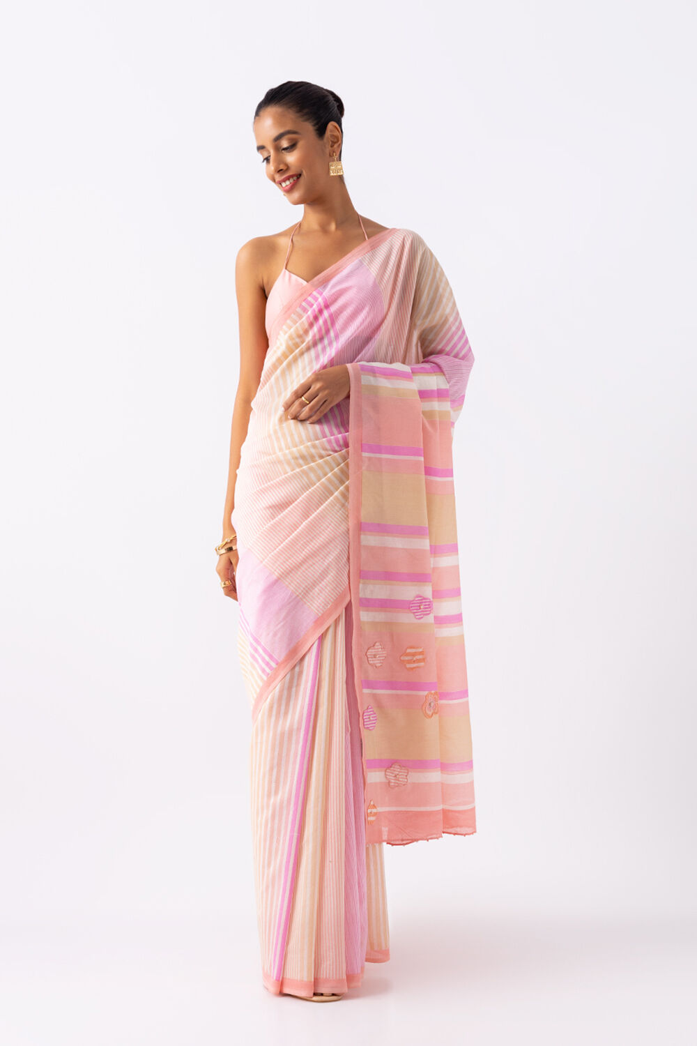 Light Pink Pure Silk Cotton Printed Saree image number null