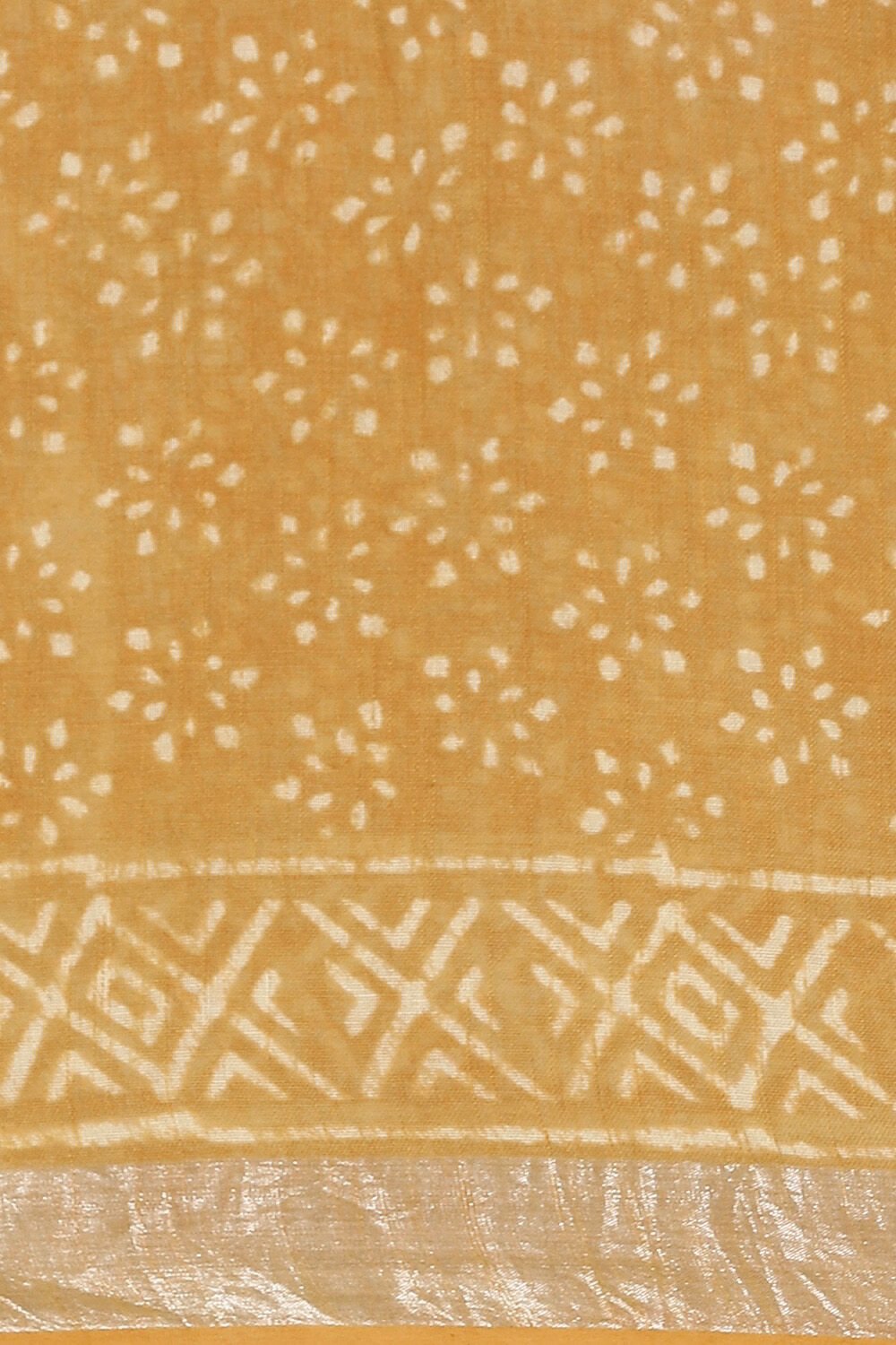 Yellow Pure Cotton Linen Bagru Printed Saree image number null