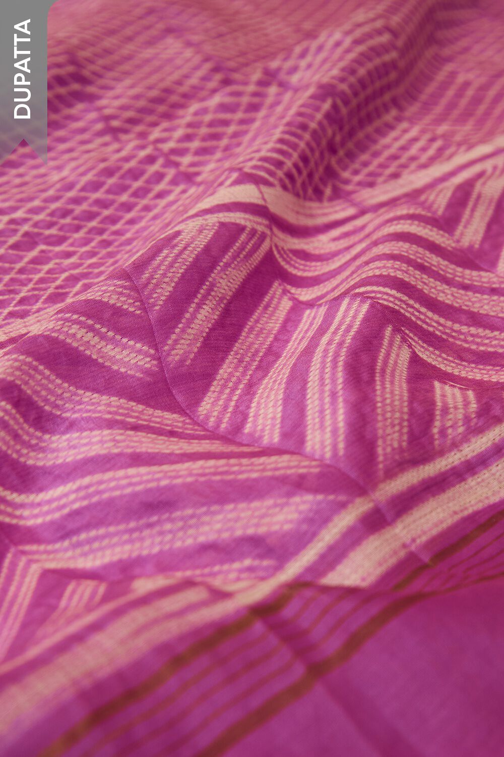 Dark Pink Tie & Dye Shibori Pure Silk Cotton Unstitched Suit Set image number null