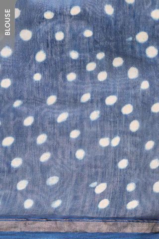 Off White Block Printed Pure Silk Cotton Rajasthan Saree thumbnail image number null