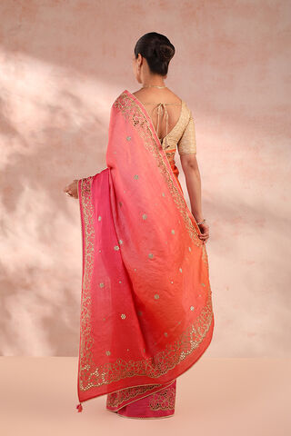 Pink Embroidered Tussar Saree thumbnail image number null