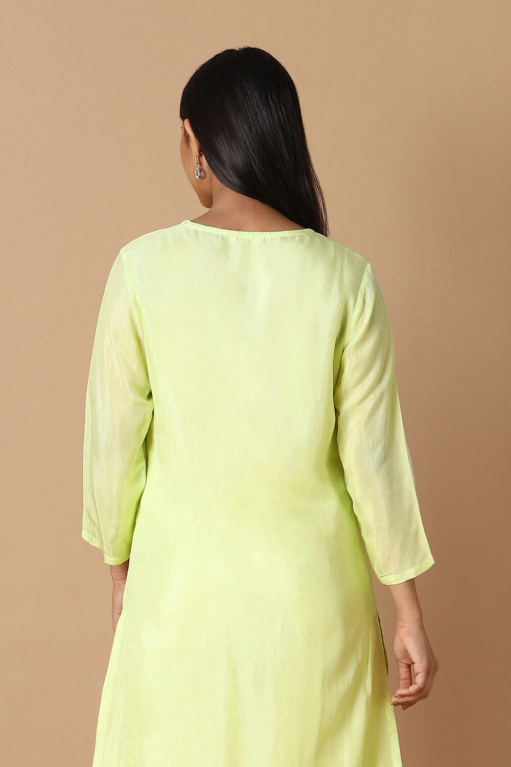 Light Green Embroidered Kurta image number null