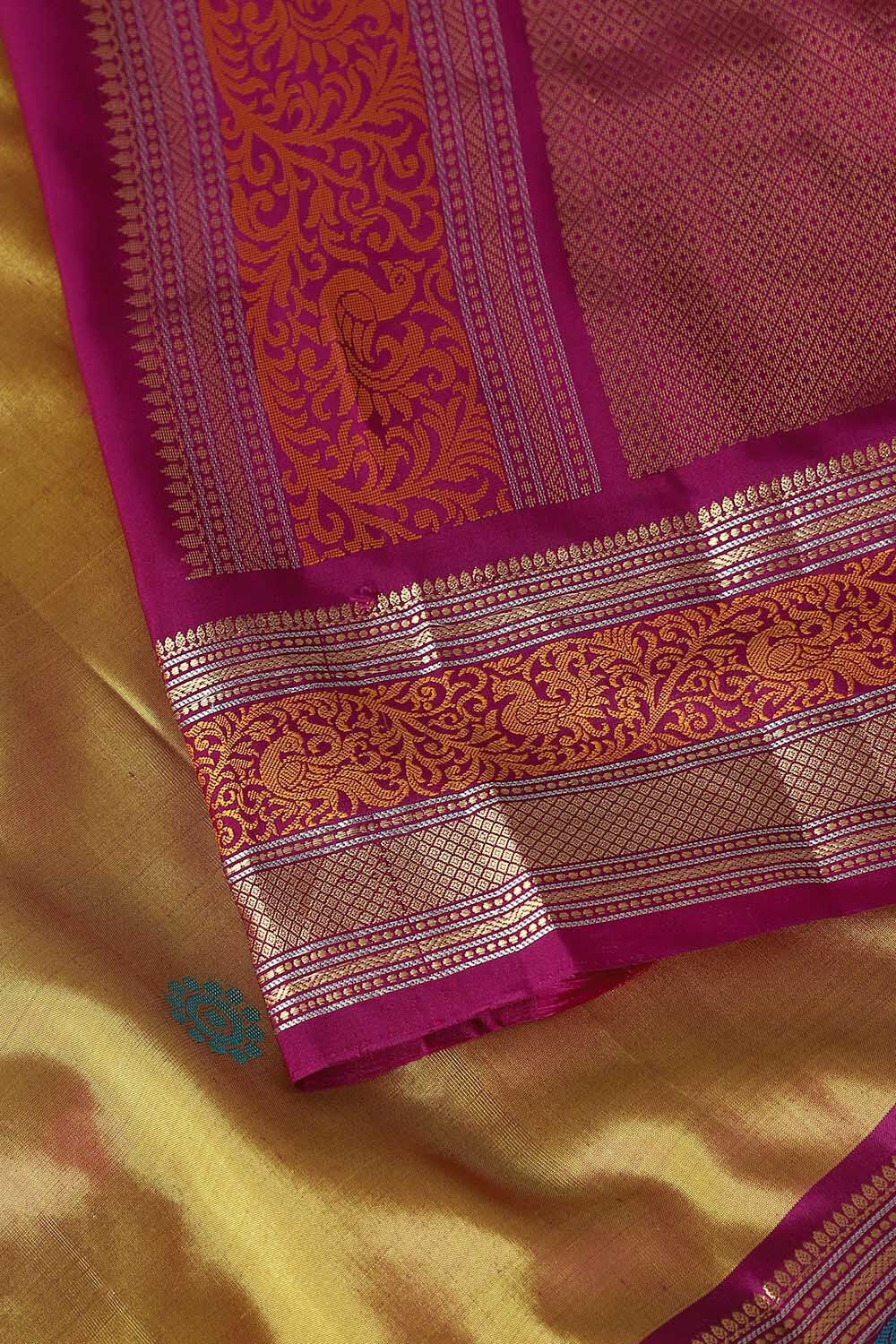 Mustard Pure Silk South Saree image number null