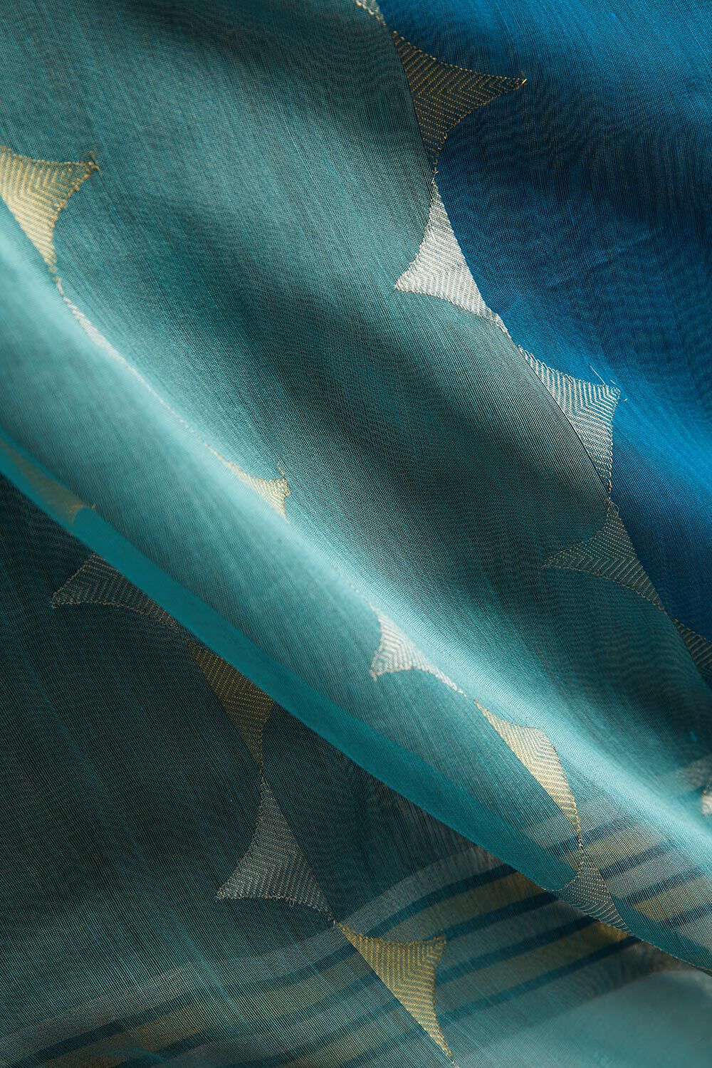 Blue Pure Silk Cotton Eknaliya Chanderi Saree image number null