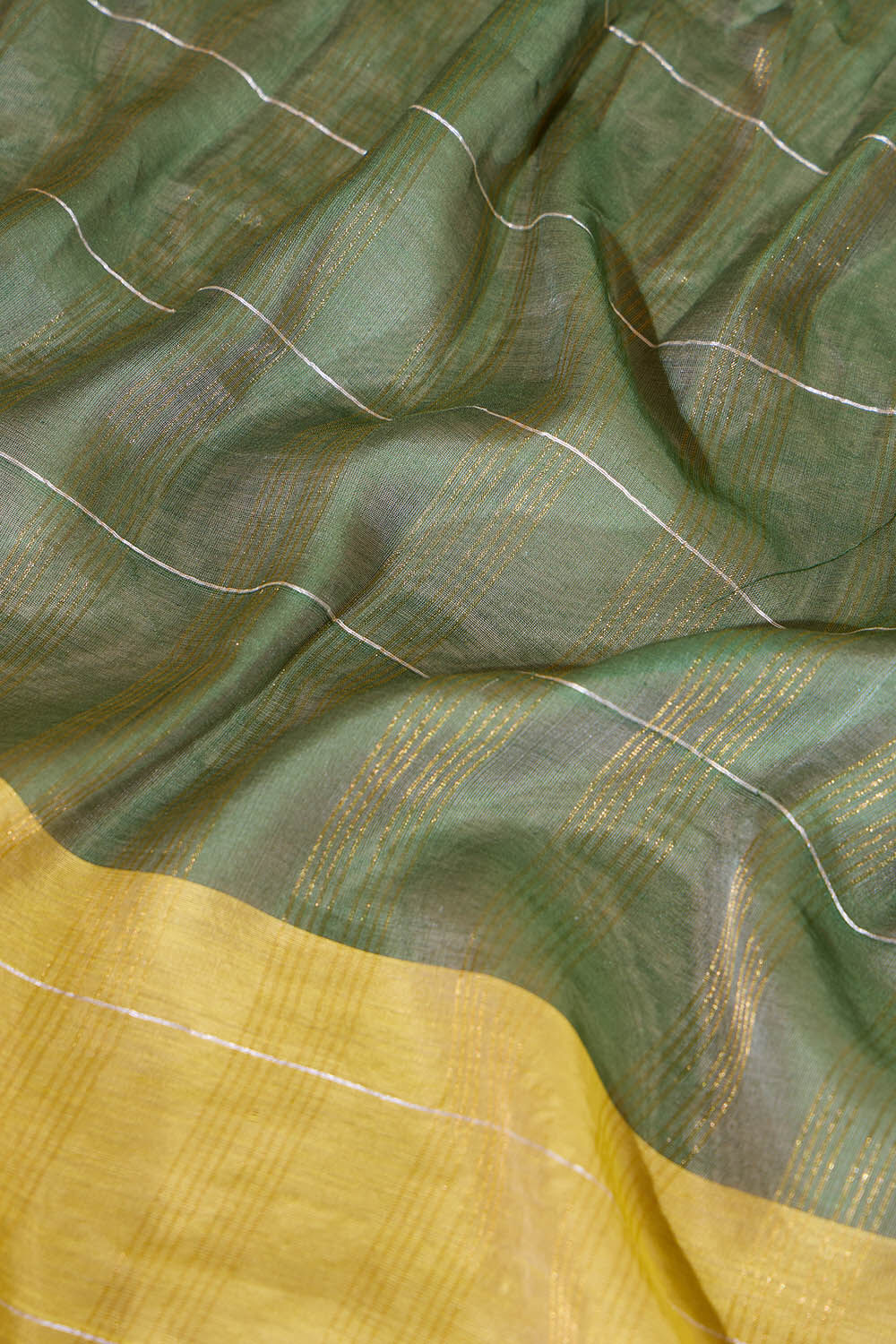 Green Bhagalpur Woven Silk Viscose Saree image number null