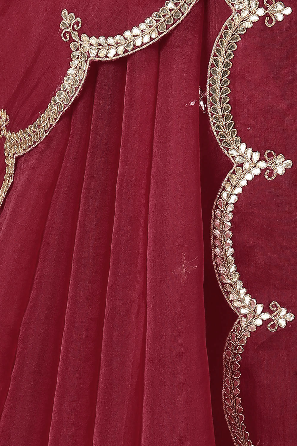 Red Pure Organza Gota Patthi Saree image number null