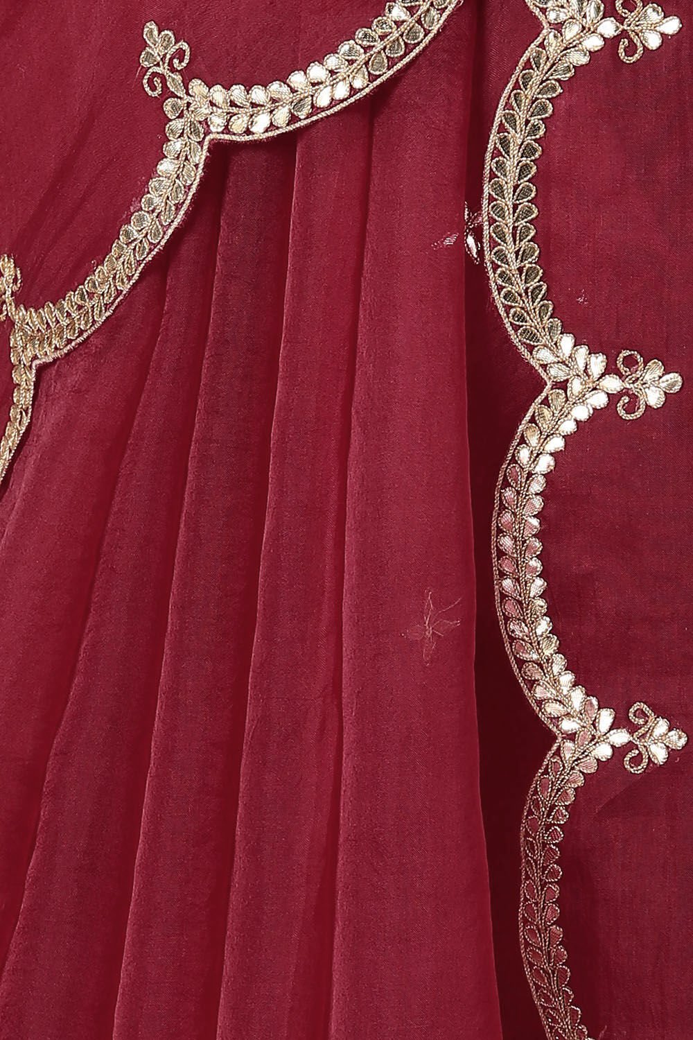 Red Pure Organza Gota Patthi Saree image number null
