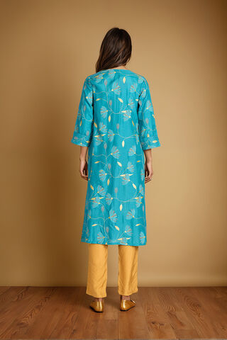 Blue Viscose Embroidered Kurta thumbnail image number null