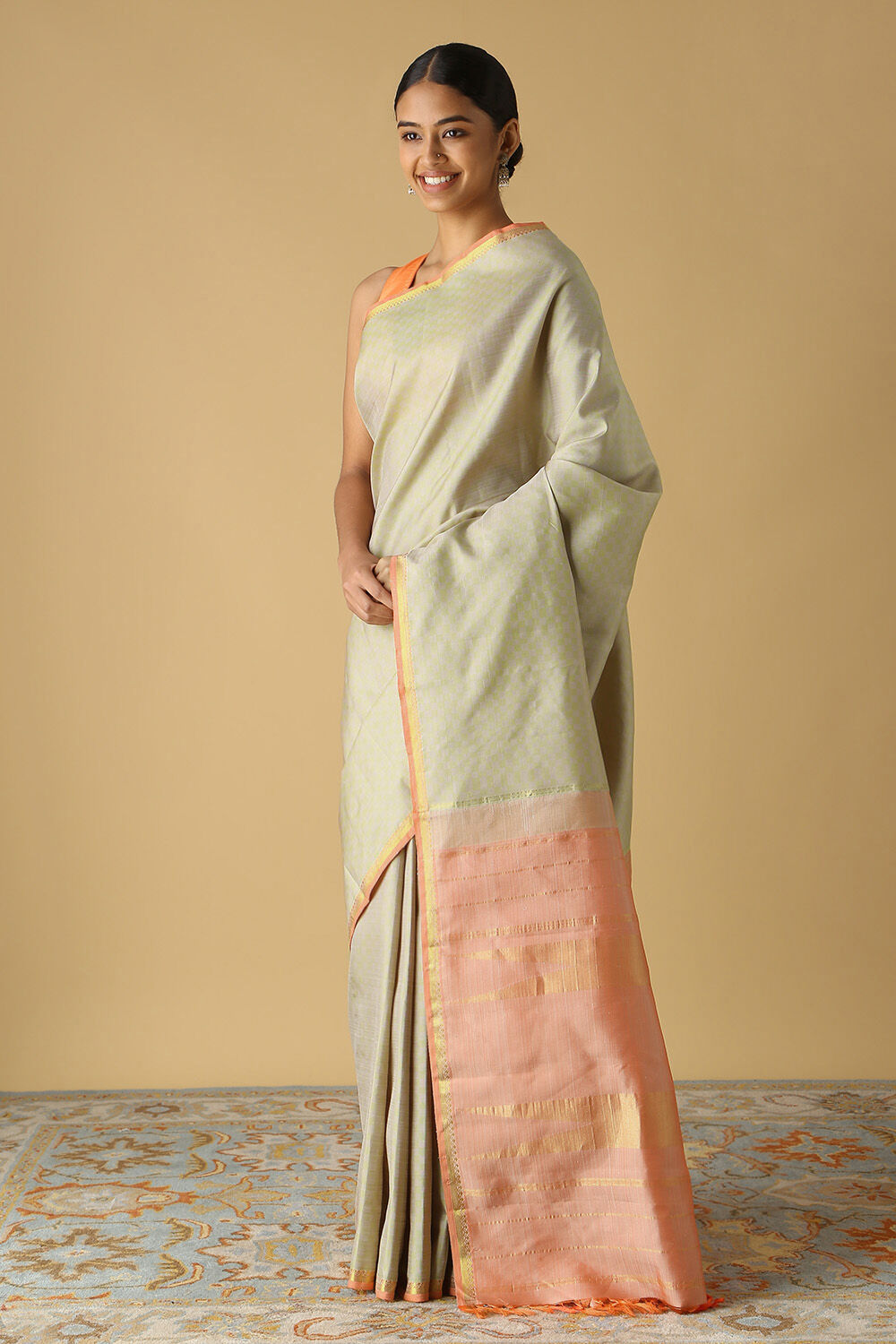 Light Green Pure Silk Kanjivaram Saree image number null