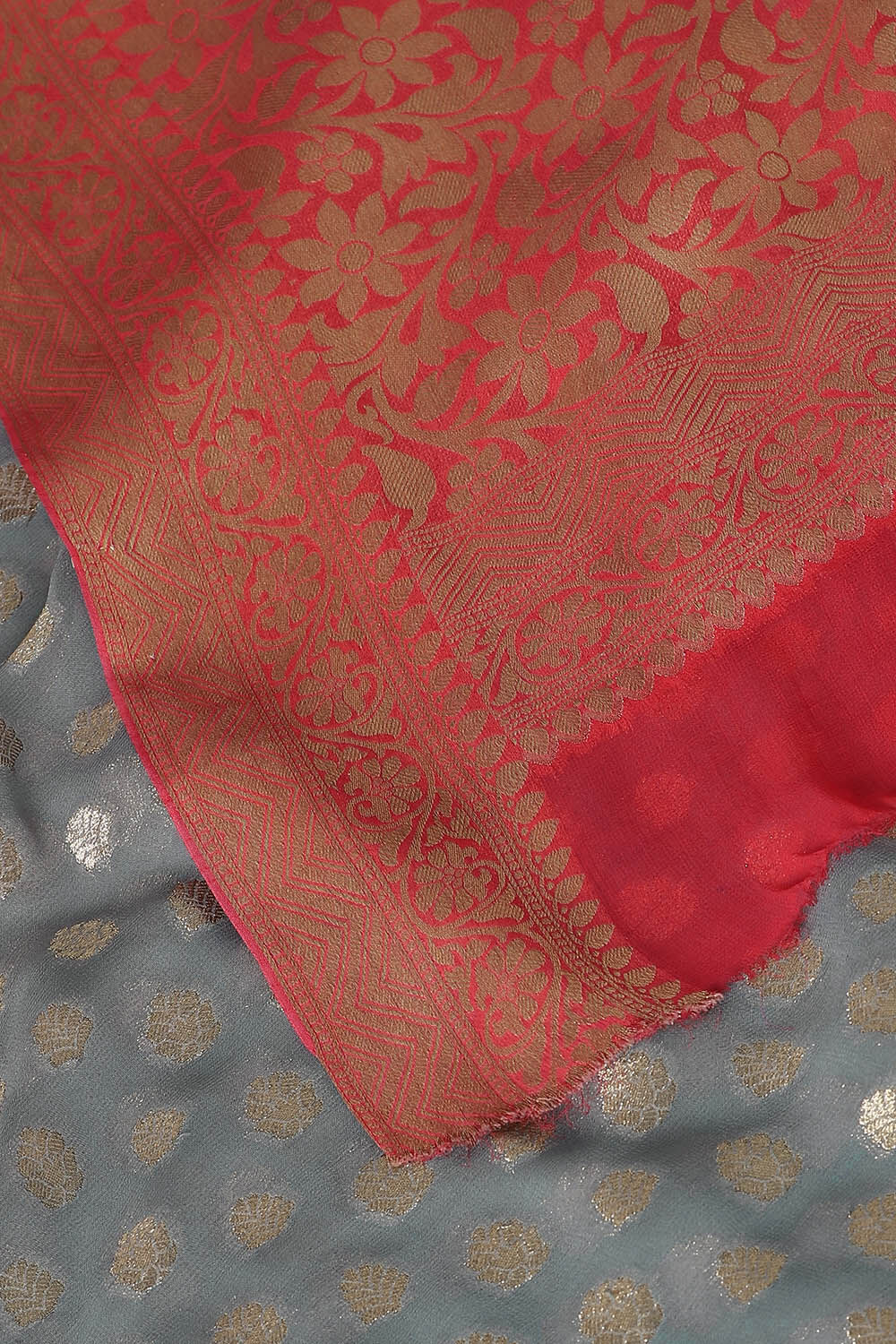 Grey Viscose Georgette Banaras Saree image number null