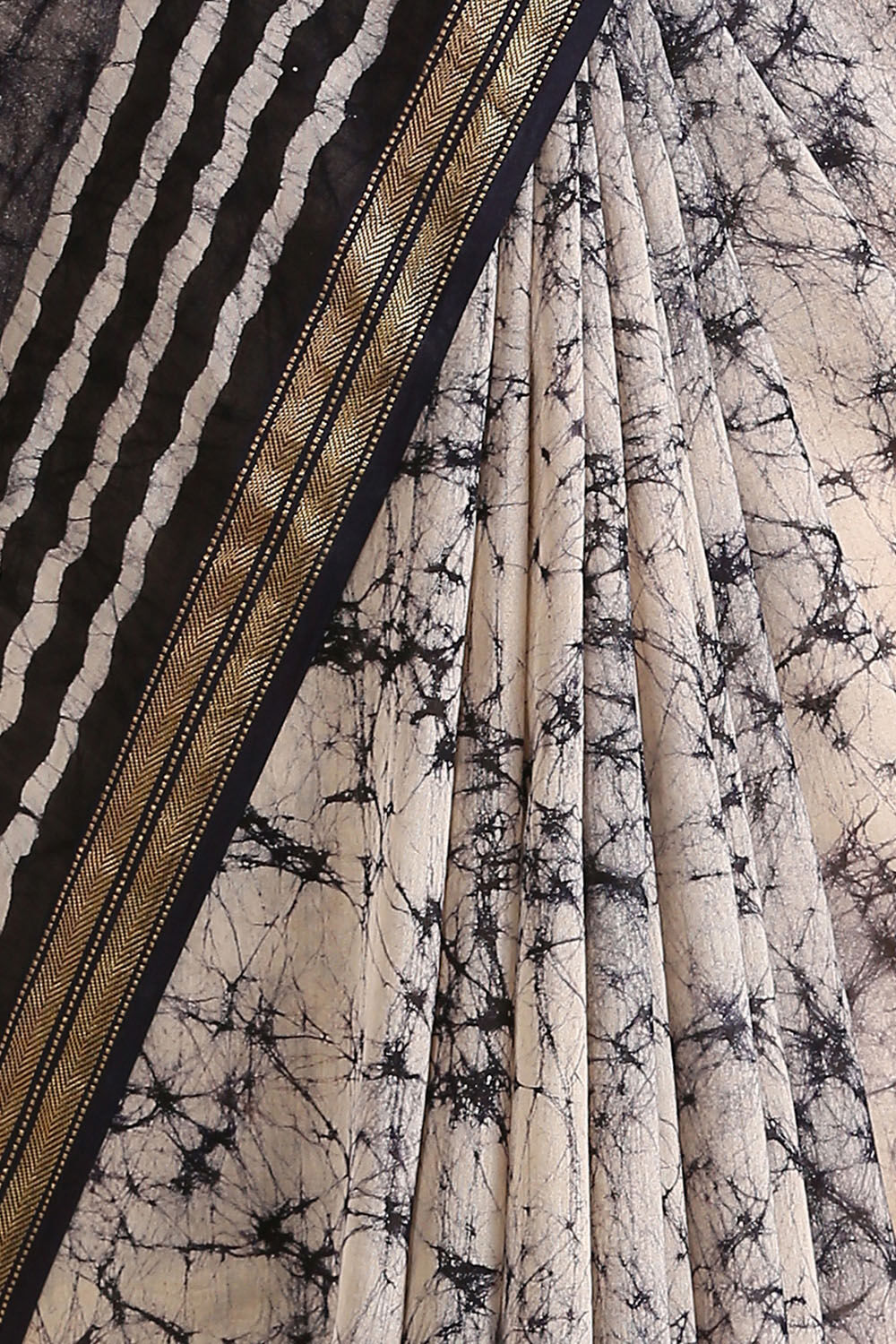 Black Batik Pure Silk Cotton Saree image number null