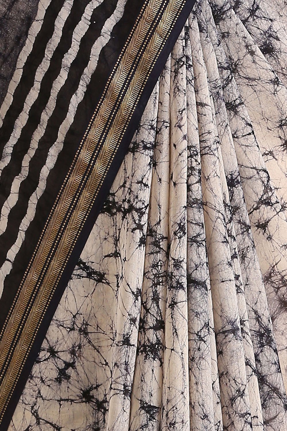 Black Batik Pure Silk Cotton Saree image number null