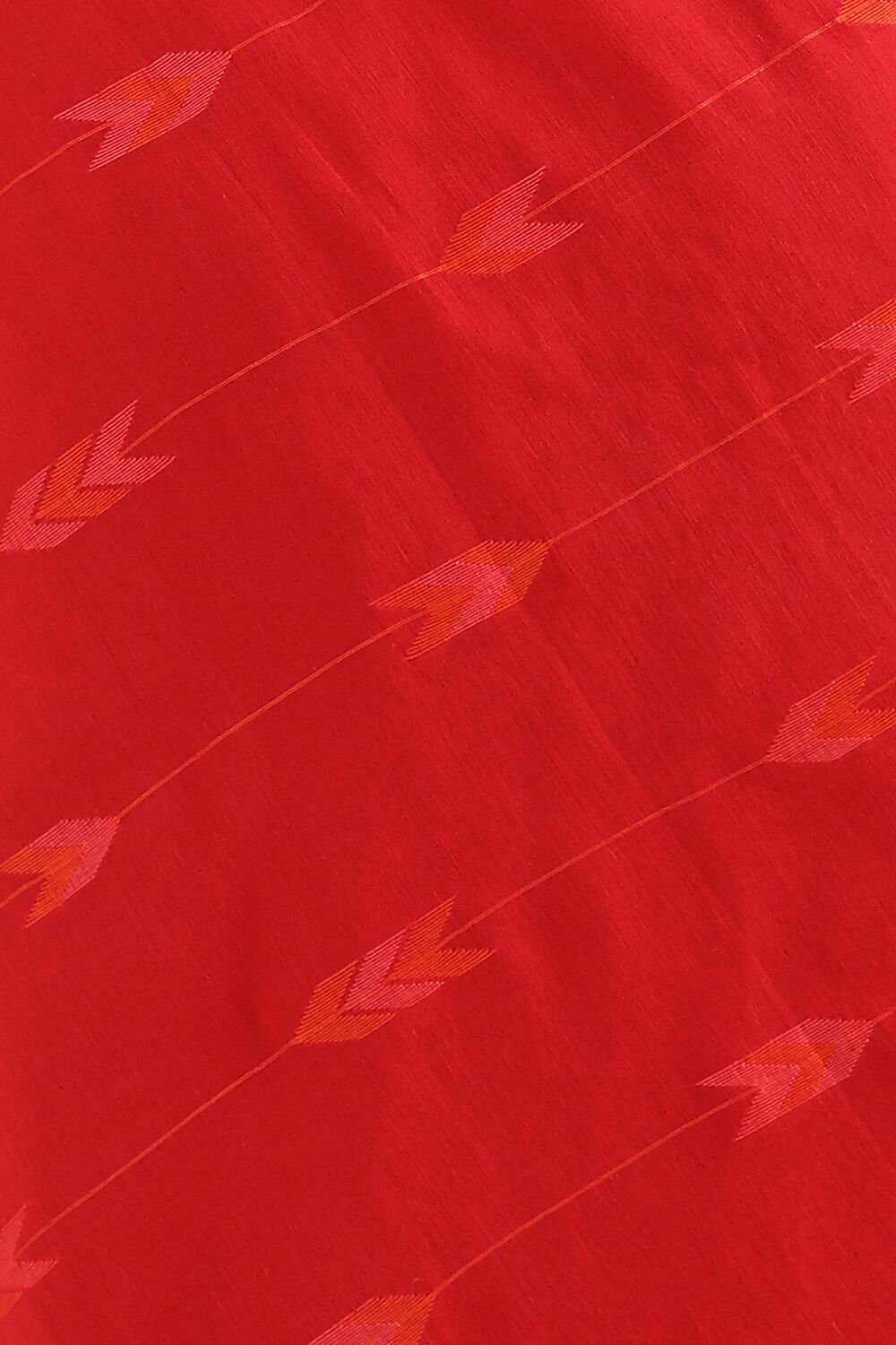 Red Pure Cotton Jamdani Saree image number null