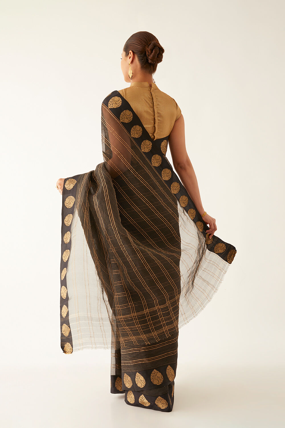 Black Pure Organza Banarasi Saree image number null